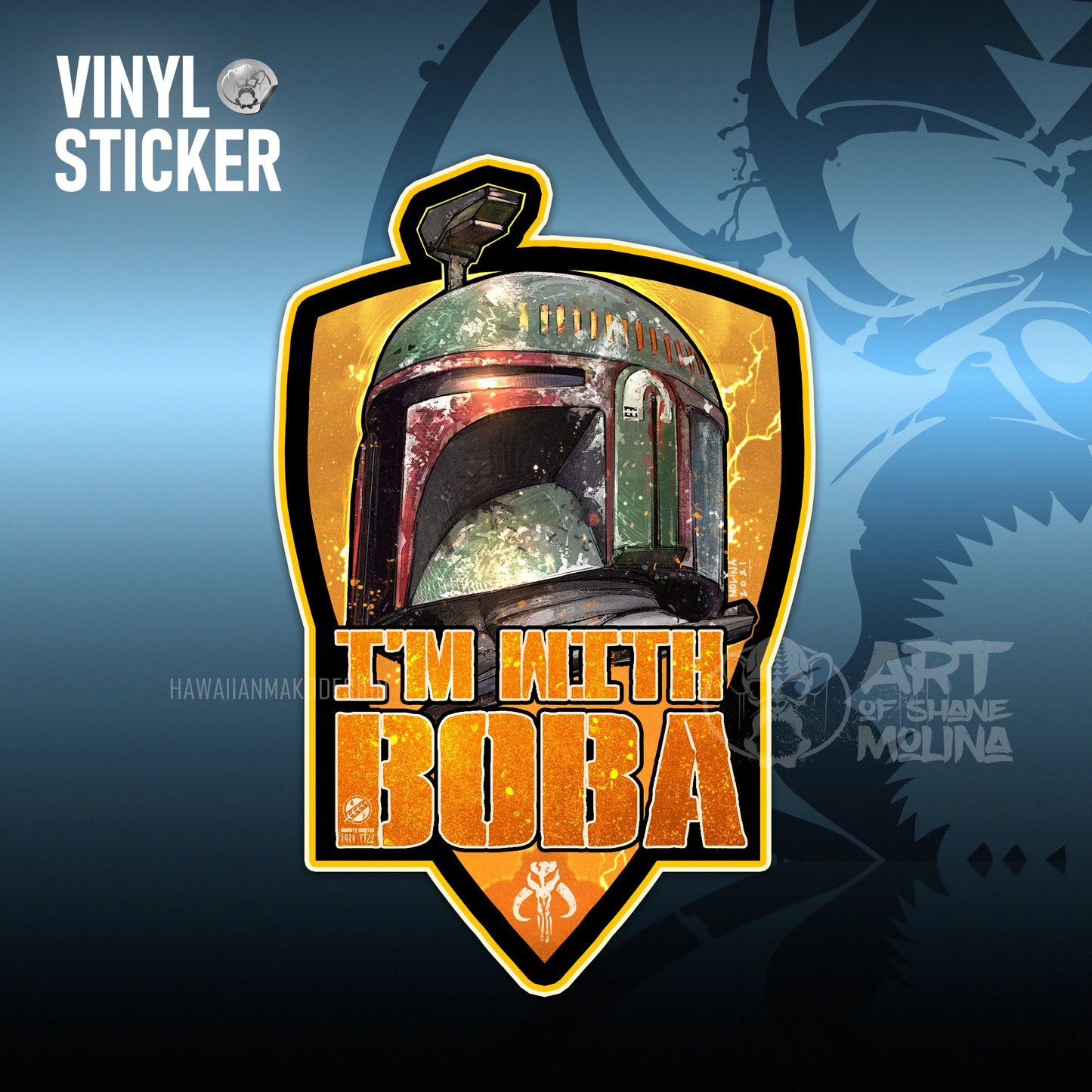 VINYL STICKER - I'M WITH BOBA!